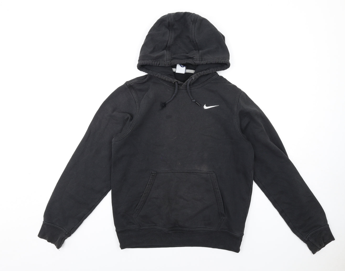 Nike Mens Black Cotton Pullover Hoodie Size S