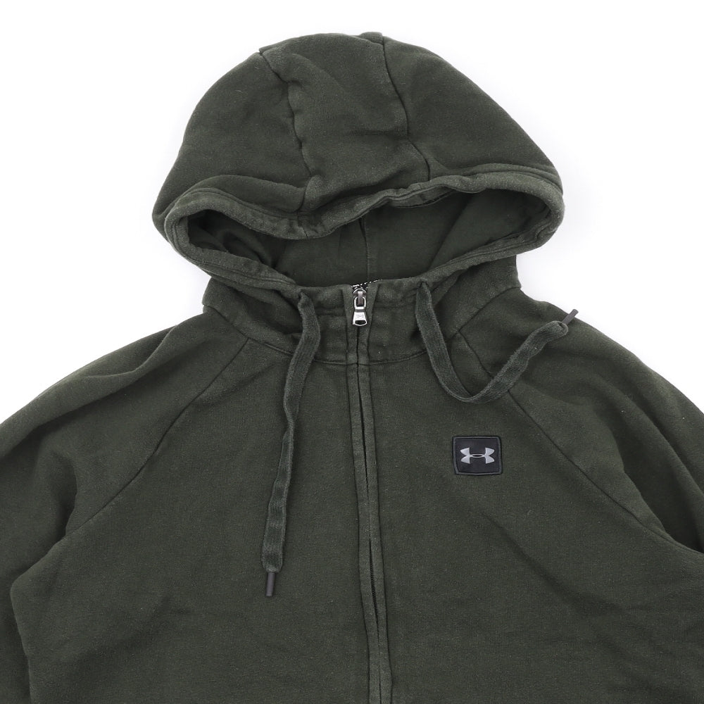 Under armour Mens Green Cotton Full Zip Hoodie Size S