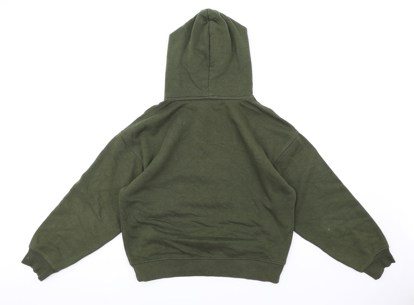 Zara Womens Green Cotton Pullover Hoodie Size S Pullover