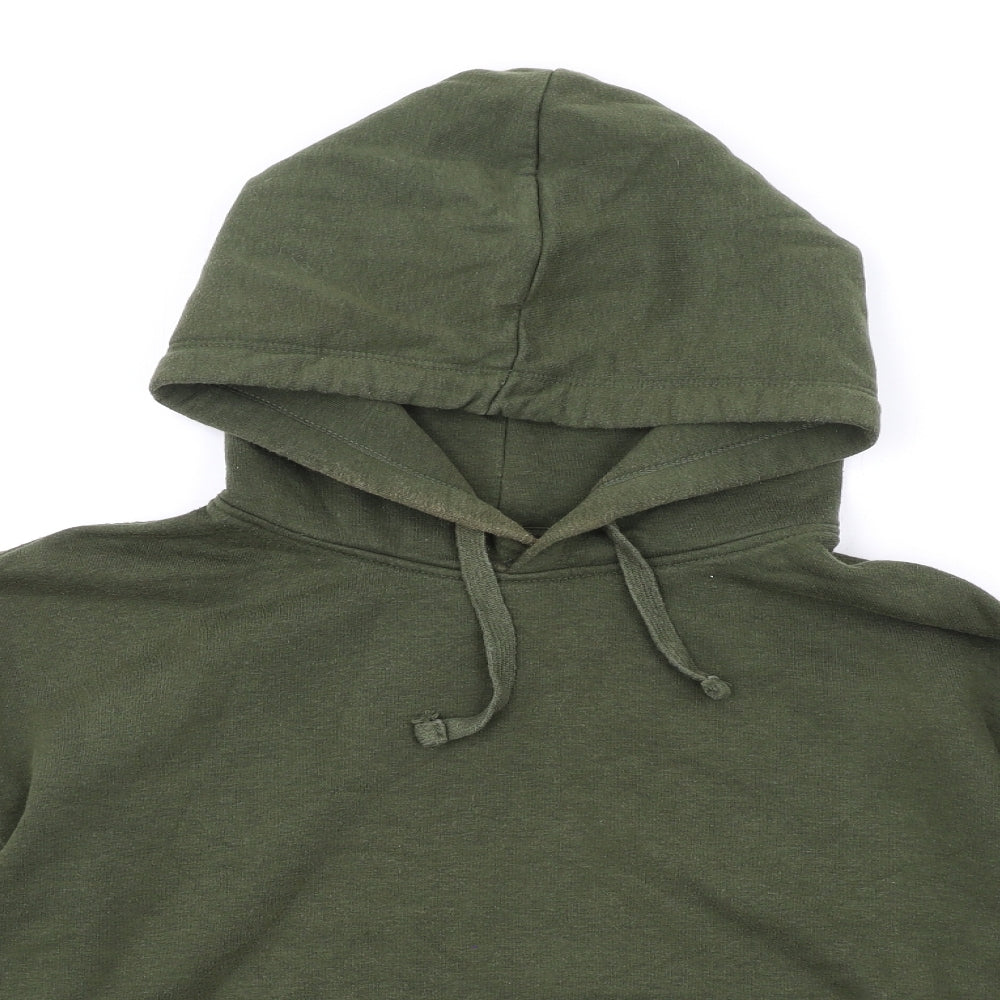 Zara Womens Green Cotton Pullover Hoodie Size S Pullover