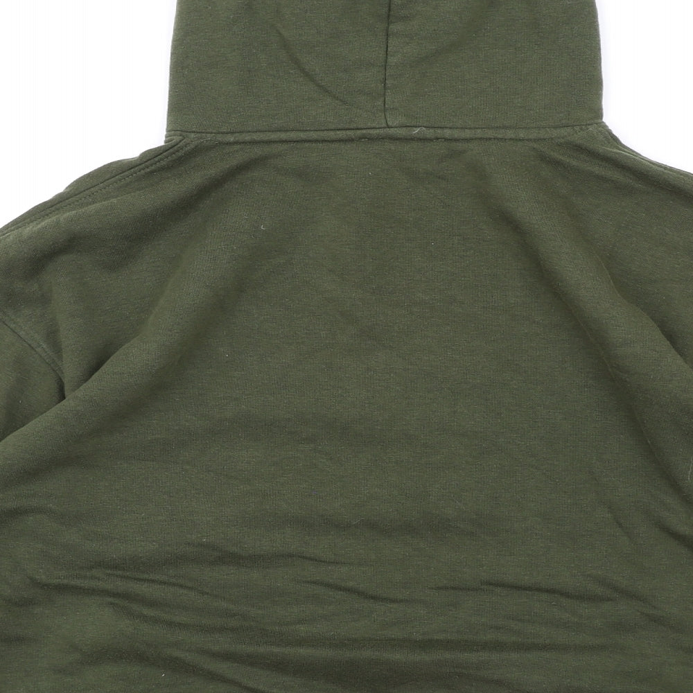 Zara Womens Green Cotton Pullover Hoodie Size S Pullover