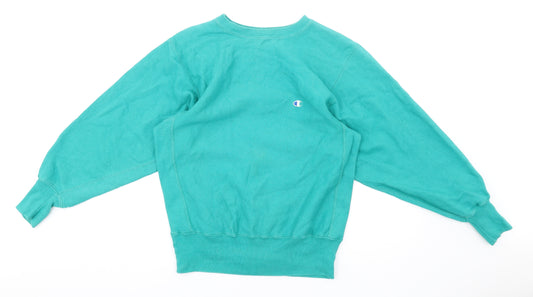 Champion Mens Green Cotton Pullover Sweatshirt Size M