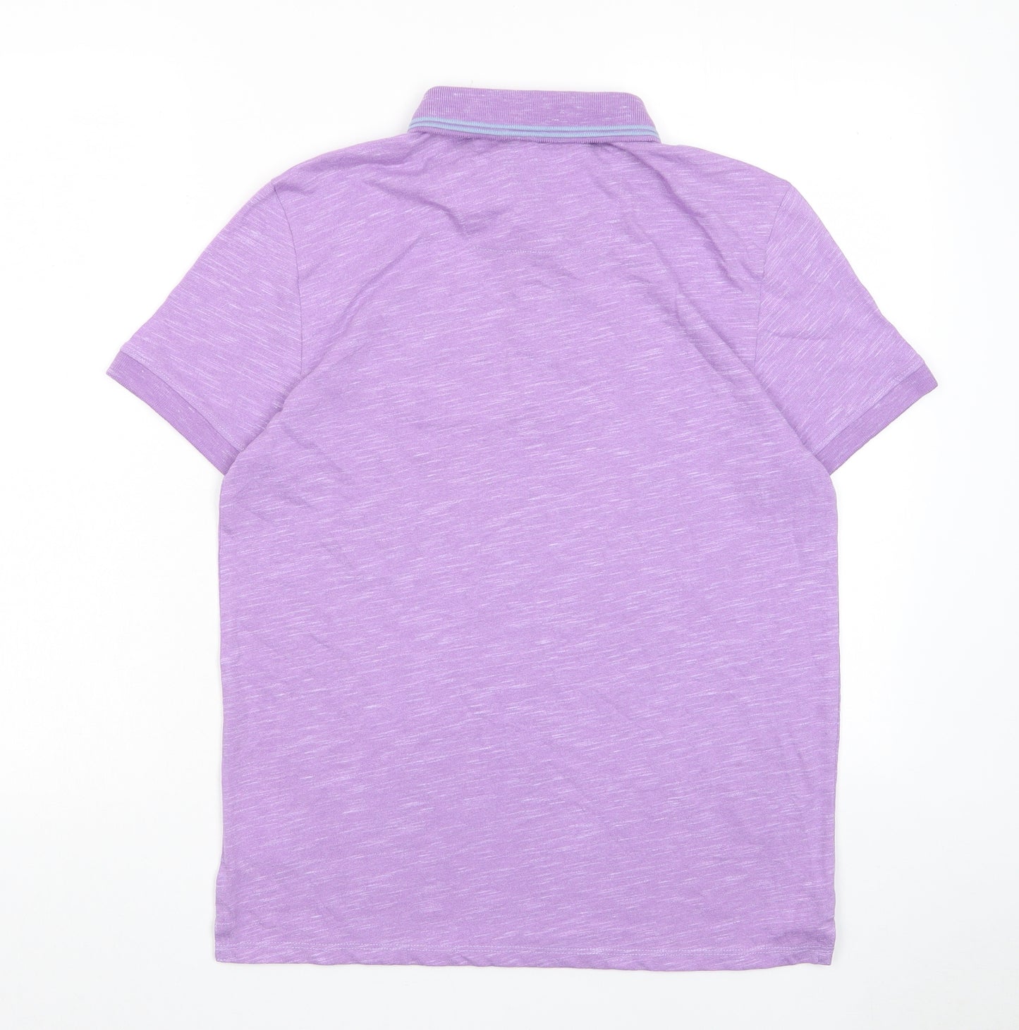 Devred Mens Purple Polyester Polo Size M Collared Button - Logo, Embroidered