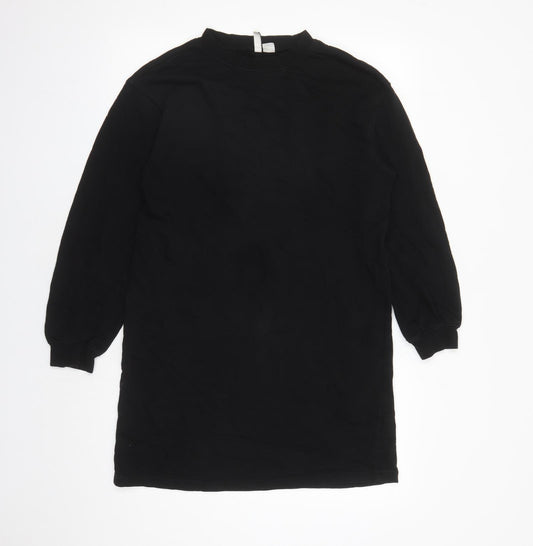 Divided by H&M Womens Black Cotton Pullover Sweatshirt Size M Pullover - Long Line