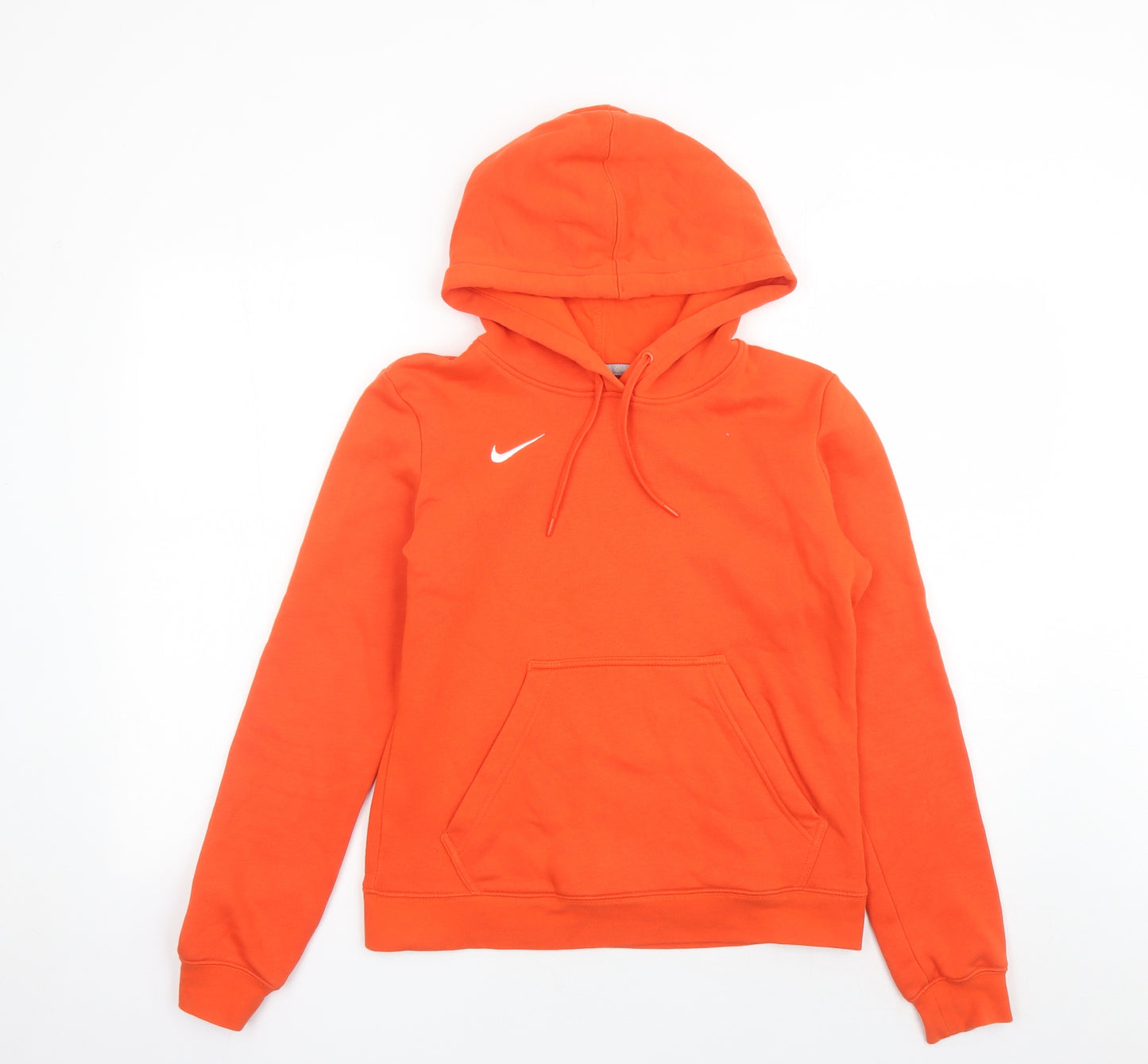 Nike Mens Orange Cotton Pullover Hoodie Size S