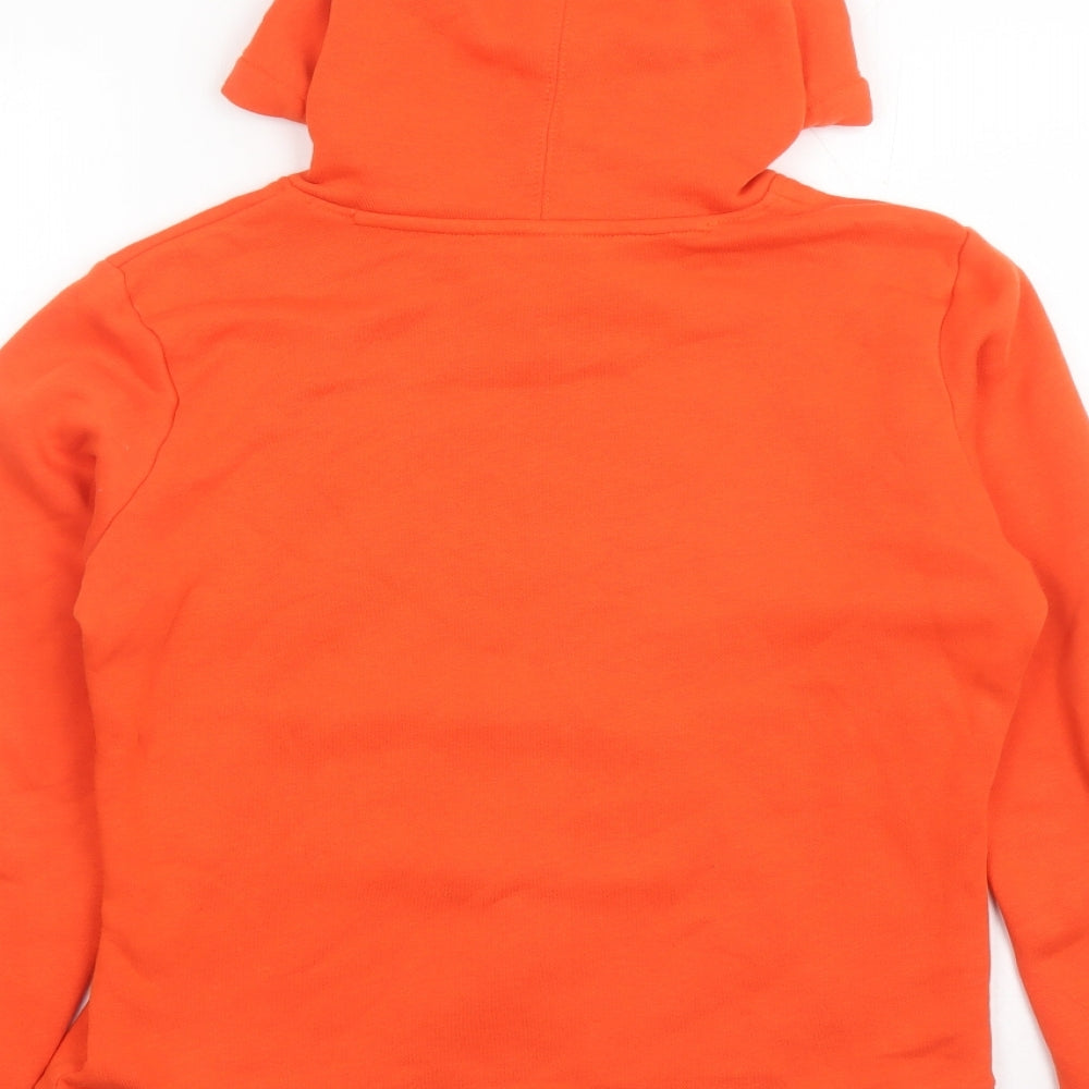 Nike Mens Orange Cotton Pullover Hoodie Size S