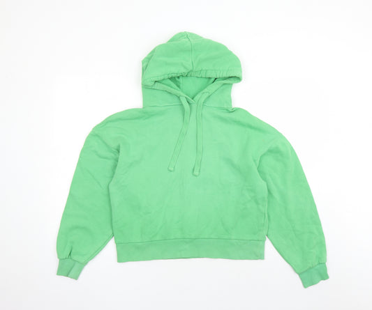 Pull&Bear Womens Green Cotton Pullover Hoodie Size S Pullover