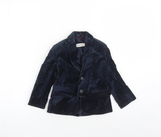 H&M Boys Blue Jacket Size 3-4 Years Button