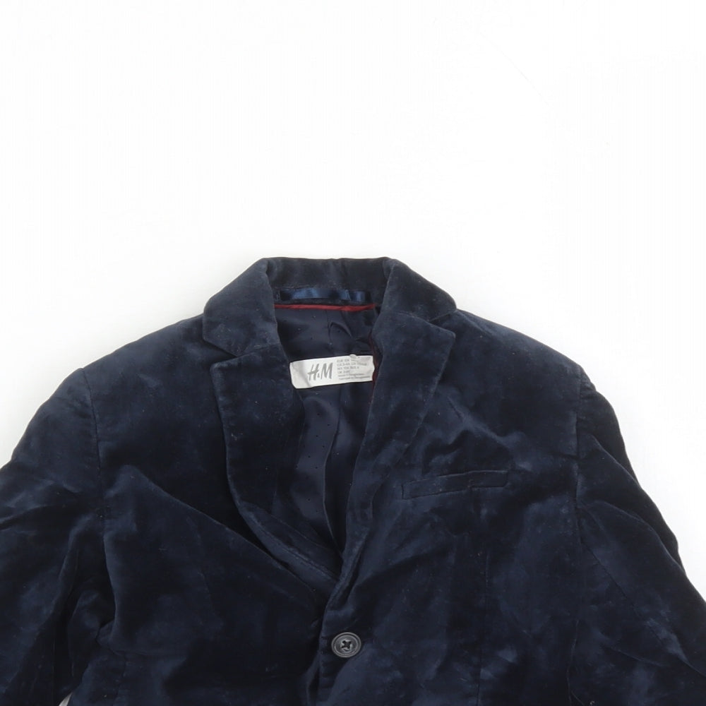 H&M Boys Blue Jacket Size 3-4 Years Button