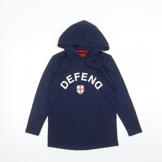 DFNd Boys Blue Cotton Pullover Hoodie Size 11-12 Years Pullover - England Football Defend