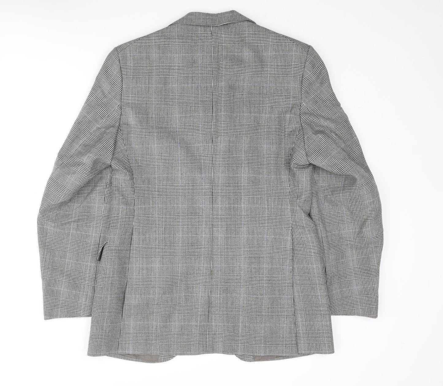 Hornes Mens Grey Check Wool Jacket Suit Jacket Size 36 Regular