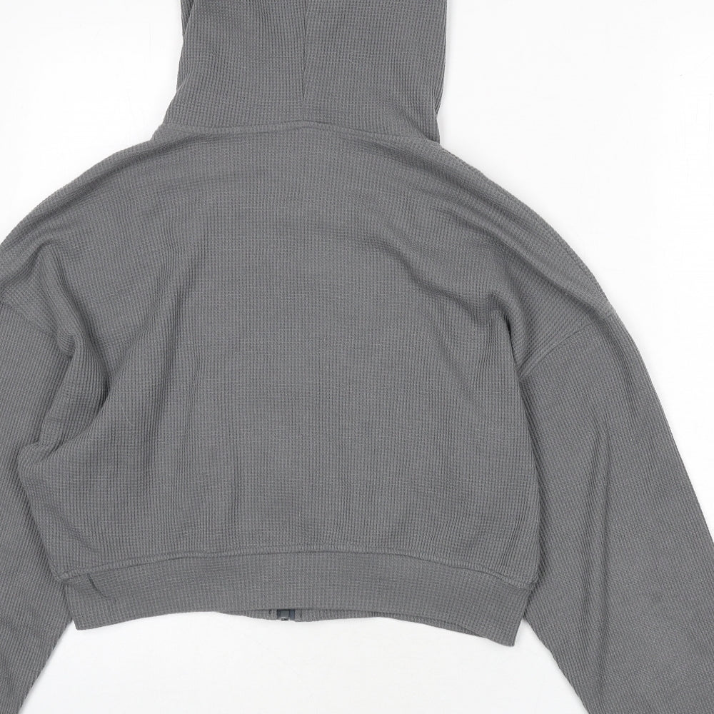 Mailinniao Womens Grey Polyester Full Zip Hoodie Size S Zip - Cropped