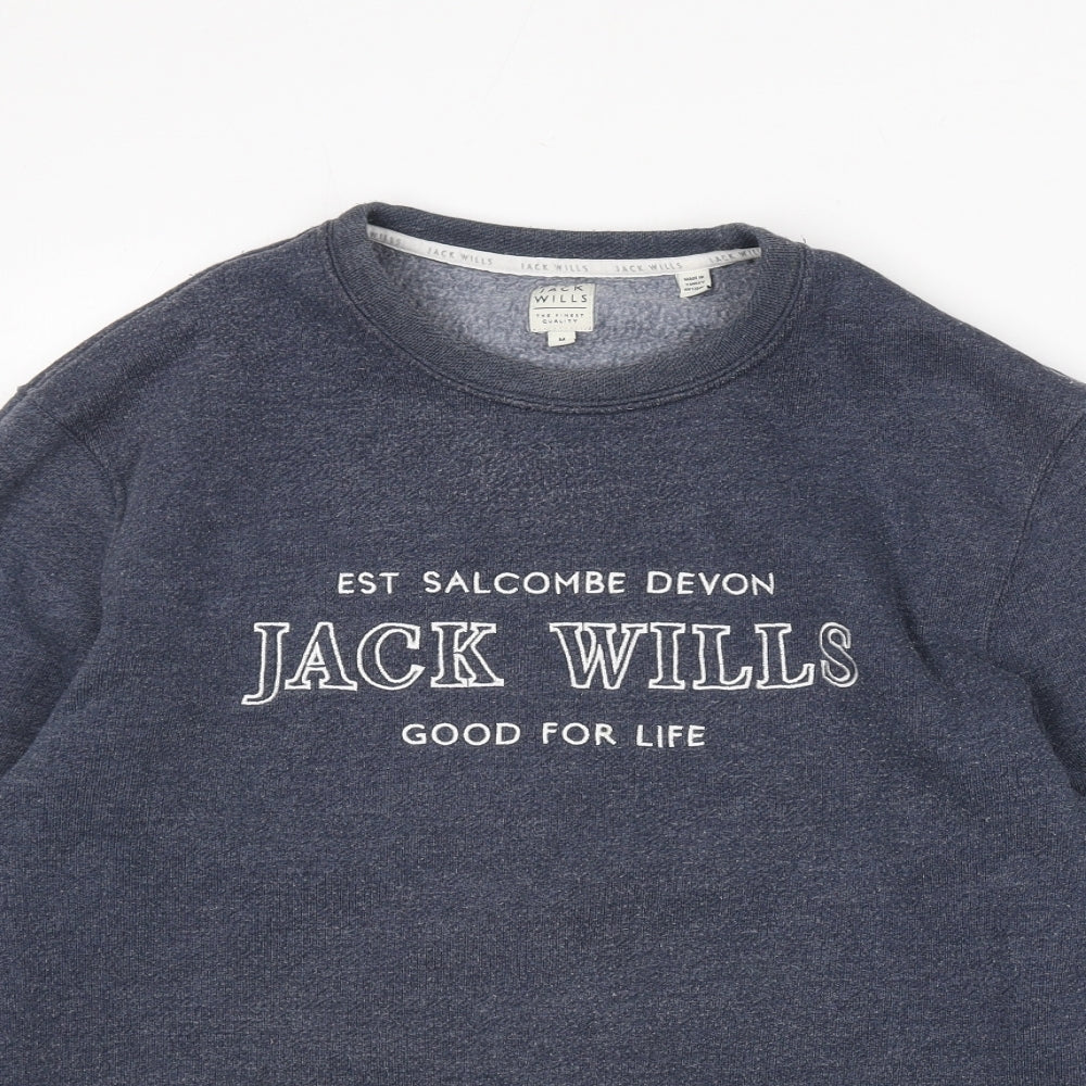 Jack Wills Mens Blue Cotton Pullover Sweatshirt Size M