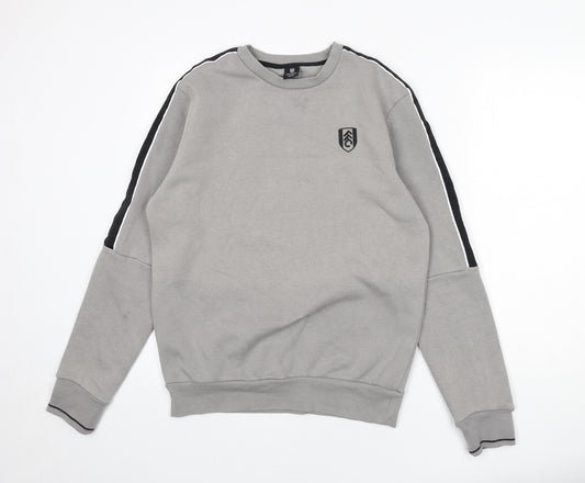 Fulham FC Mens Grey Cotton Pullover Sweatshirt Size M - Football