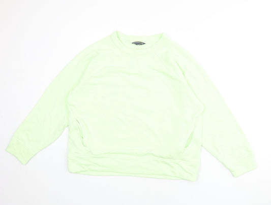 GOODMOVE Womens Green Cotton Pullover Sweatshirt Size 12 Pullover