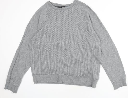 H&M Womens Grey Cotton Pullover Sweatshirt Size L Pullover