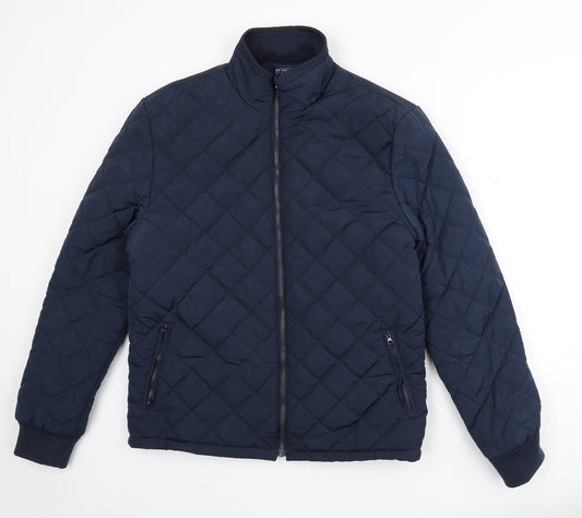 South Coast Criminal Mens Blue Quilted Coat Size M Zip