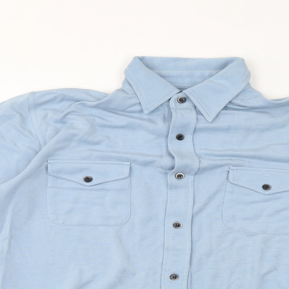 NEXT Mens Blue Modal Polo Size S Collared Button