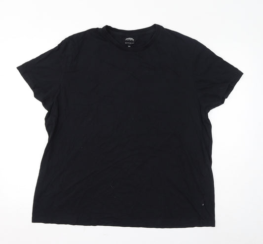 Burton Mens Black Cotton T-Shirt Size 2XL Round Neck