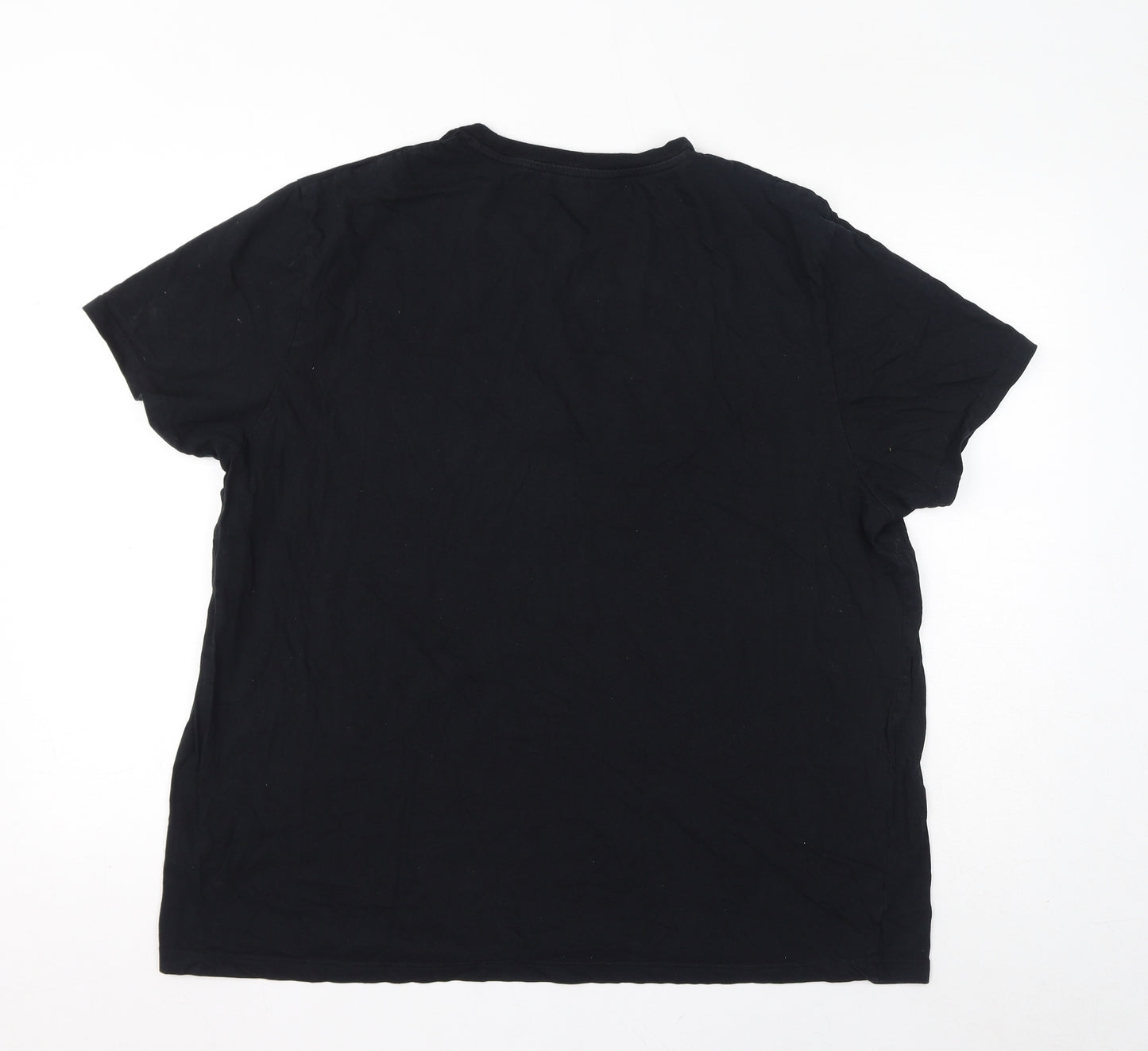 Burton Mens Black Cotton T-Shirt Size 2XL Round Neck