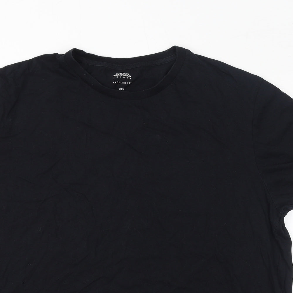 Burton Mens Black Cotton T-Shirt Size 2XL Round Neck