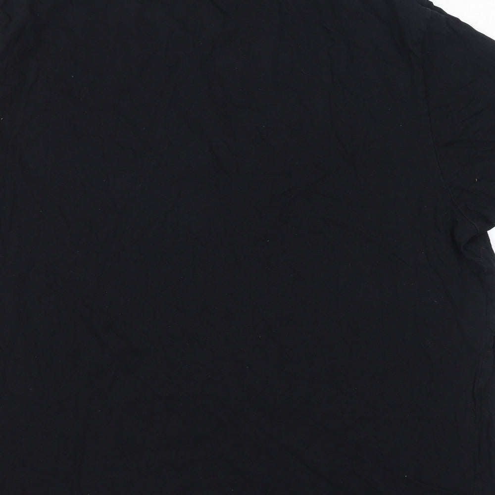 Burton Mens Black Cotton T-Shirt Size 2XL Round Neck