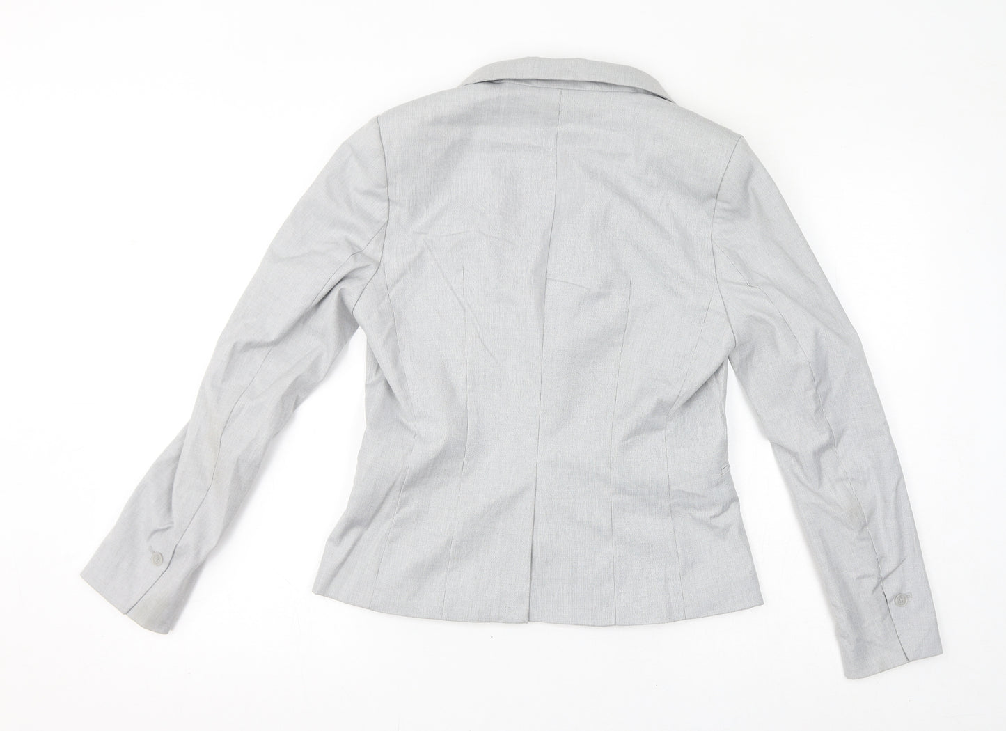 H&M Womens Grey Polyester Jacket Blazer Size 12