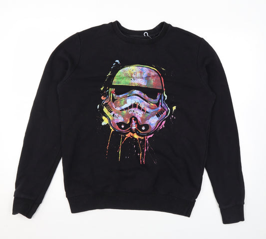 Star Wars Mens Black Cotton Pullover Sweatshirt Size M - Stormtrooper