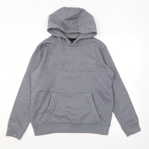 Bench Boys Grey Cotton Pullover Hoodie Size 11-12 Years Pullover