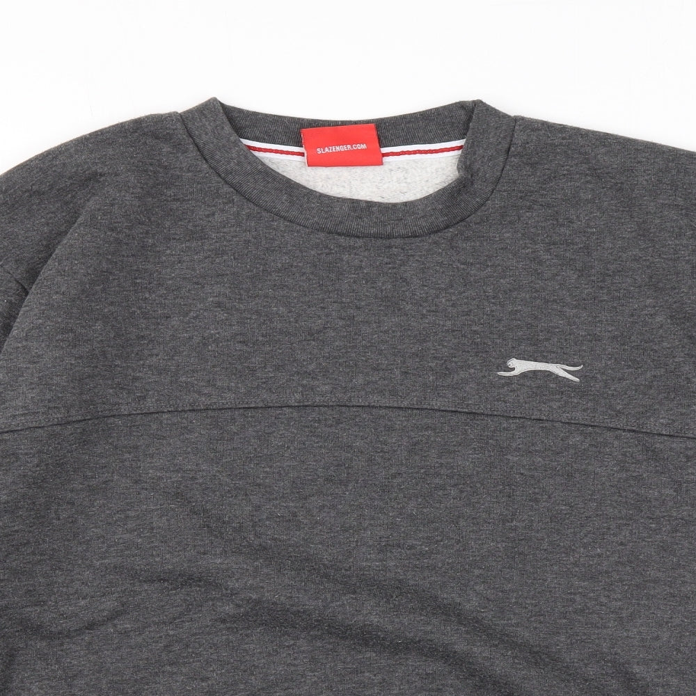 Slazenger Mens Grey Polyester Pullover Sweatshirt Size S