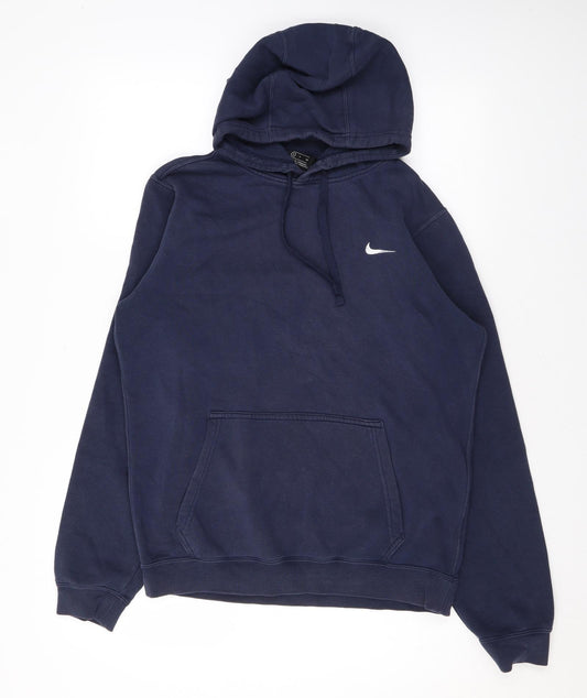 Nike Mens Blue Cotton Pullover Hoodie Size S