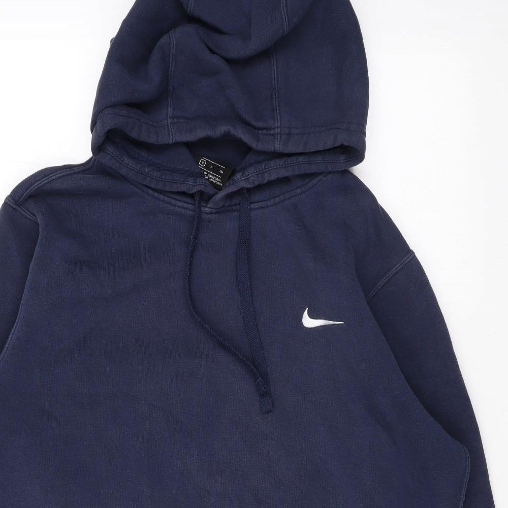 Nike Mens Blue Cotton Pullover Hoodie Size S