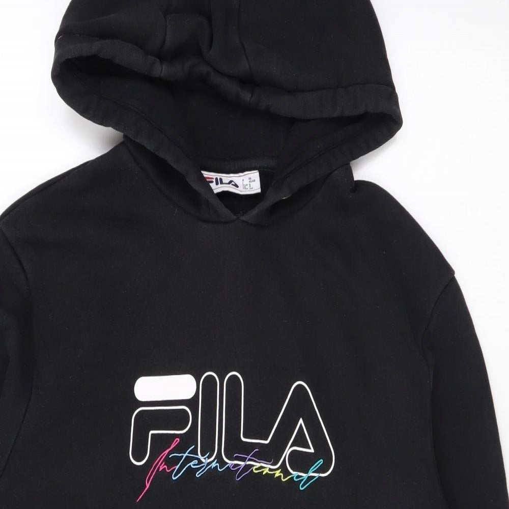 FILA Mens Black Cotton Pullover Hoodie Size S