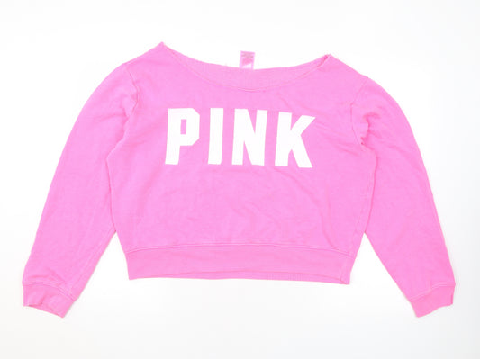 PINK Womens Pink Polyester Pullover Sweatshirt Size XL Pullover