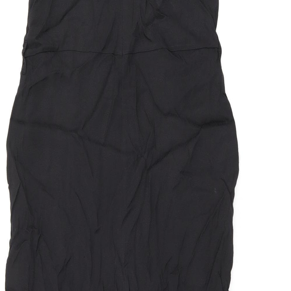 Superdry Womens Black Viscose Jumpsuit One-Piece Size 12 L24 in Zip