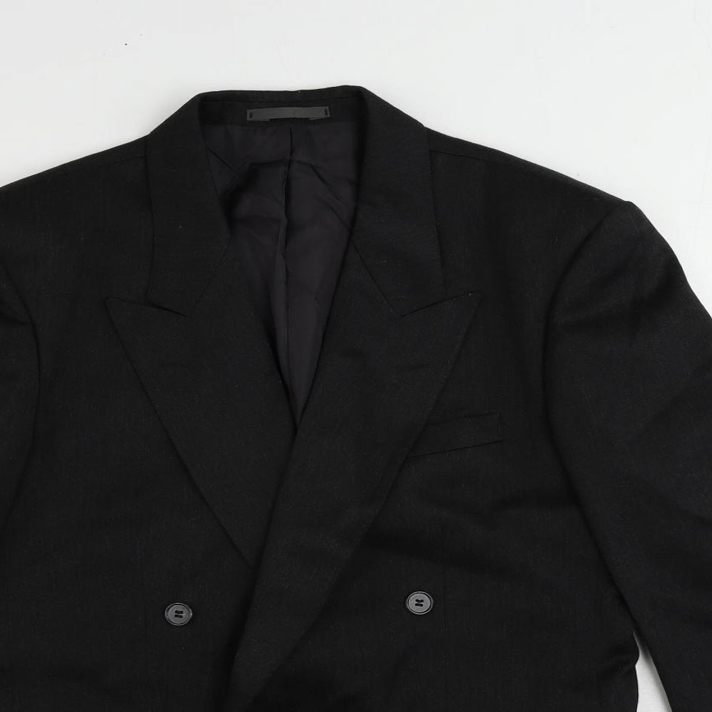 Classics Mens Black Polyester Jacket Suit Jacket Size 38 Regular