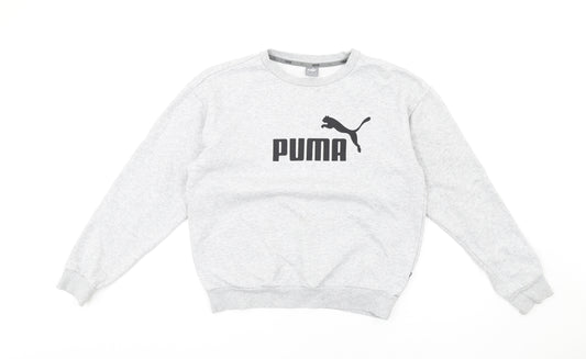 PUMA Mens Grey Cotton Pullover Sweatshirt Size S