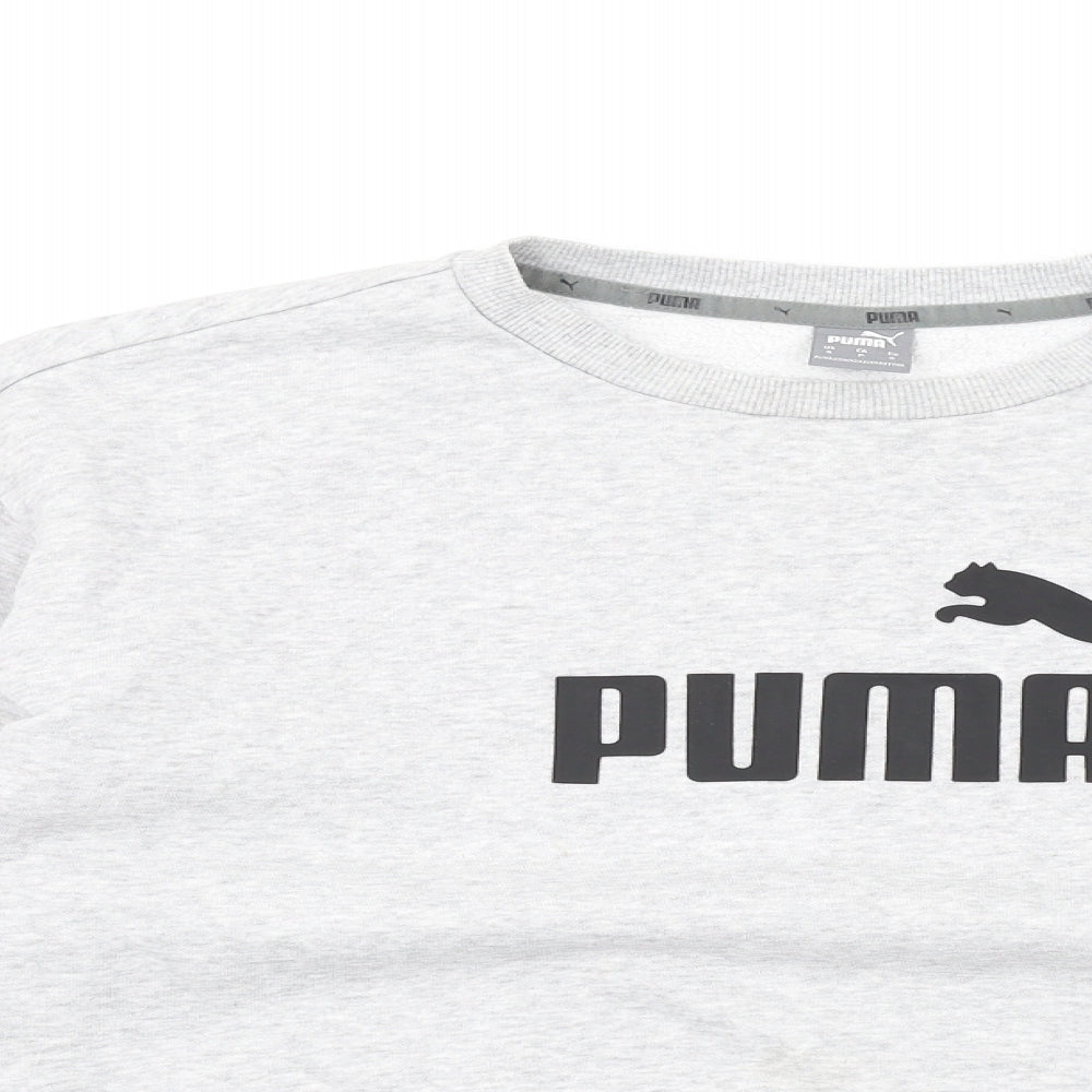 PUMA Mens Grey Cotton Pullover Sweatshirt Size S