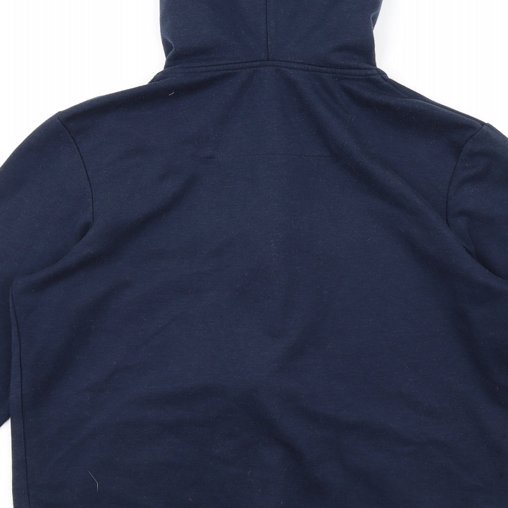 JACK & JONES Mens Blue Polyester Full Zip Hoodie Size S