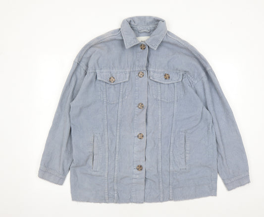 Stradivarius Mens Blue Jacket Size S Button