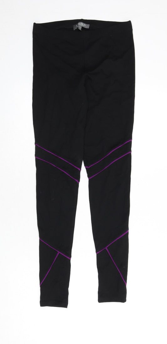 Limited Collection Womens Black Vinyl Capri Leggings Size 10 L28 in