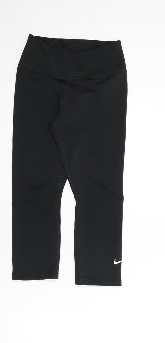 Nike Womens Black Polyester Cropped Leggings Size XS L18 in Regular Pullover