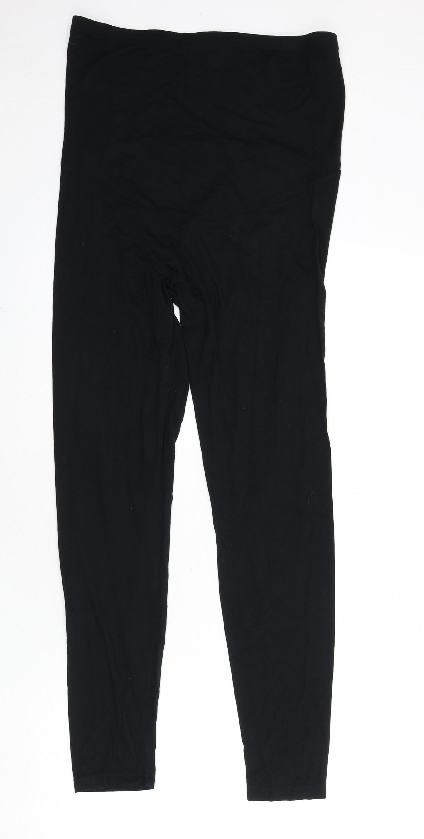 Marks and Spencer Womens Black Vinyl Capri Leggings Size 14 L29 in - Long Length