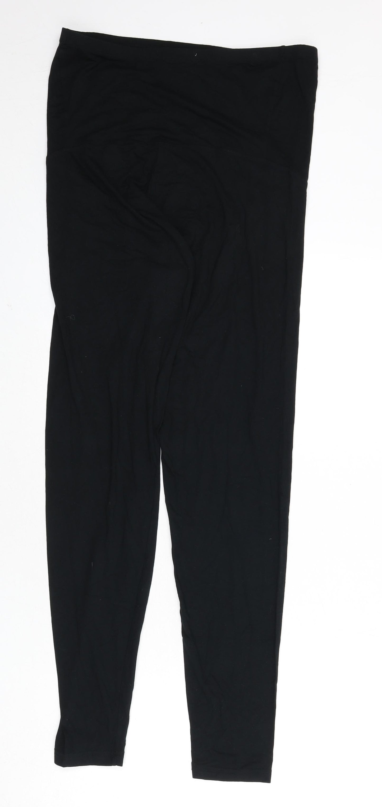 Marks and Spencer Womens Black Vinyl Capri Leggings Size 14 L29 in - Long Length