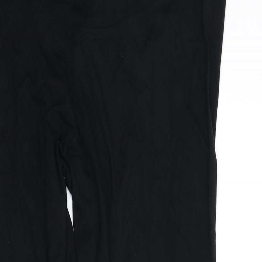 Marks and Spencer Womens Black Vinyl Capri Leggings Size 14 L29 in - Long Length