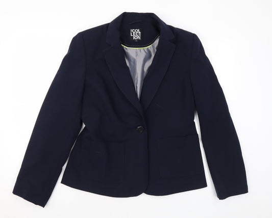 Debenhams Womens Blue Polyester Jacket Blazer Size 12