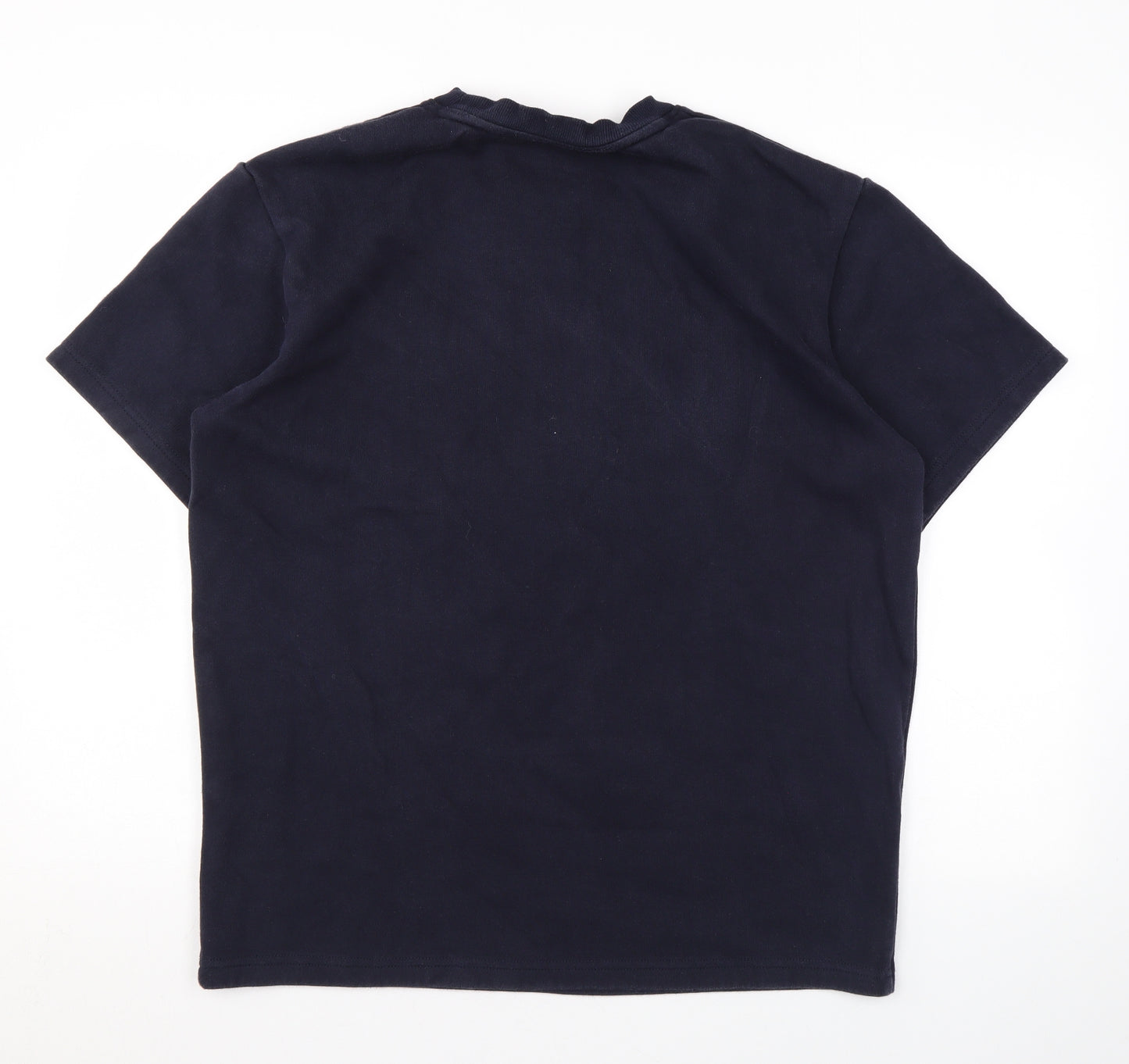 MPlayground Mens Blue Cotton T-Shirt Size M Round Neck