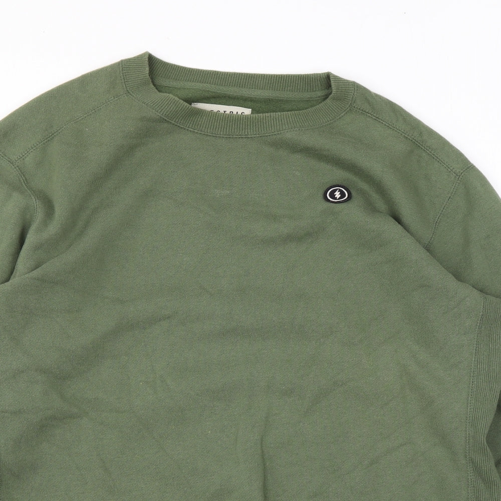 Electric Mens Green Cotton Pullover Sweatshirt Size M