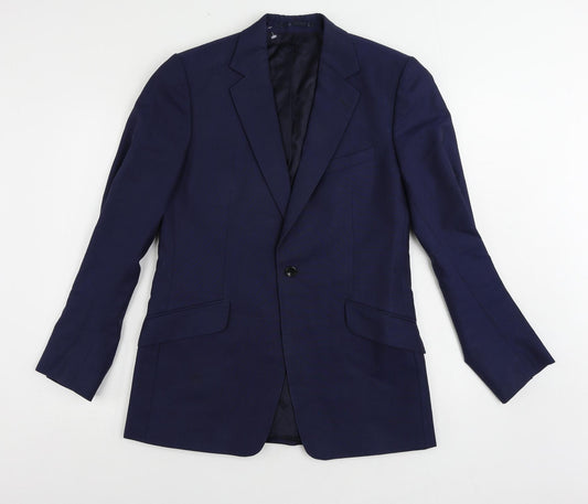 Reiss Mens Blue Wool Jacket Suit Jacket Size 38 Regular