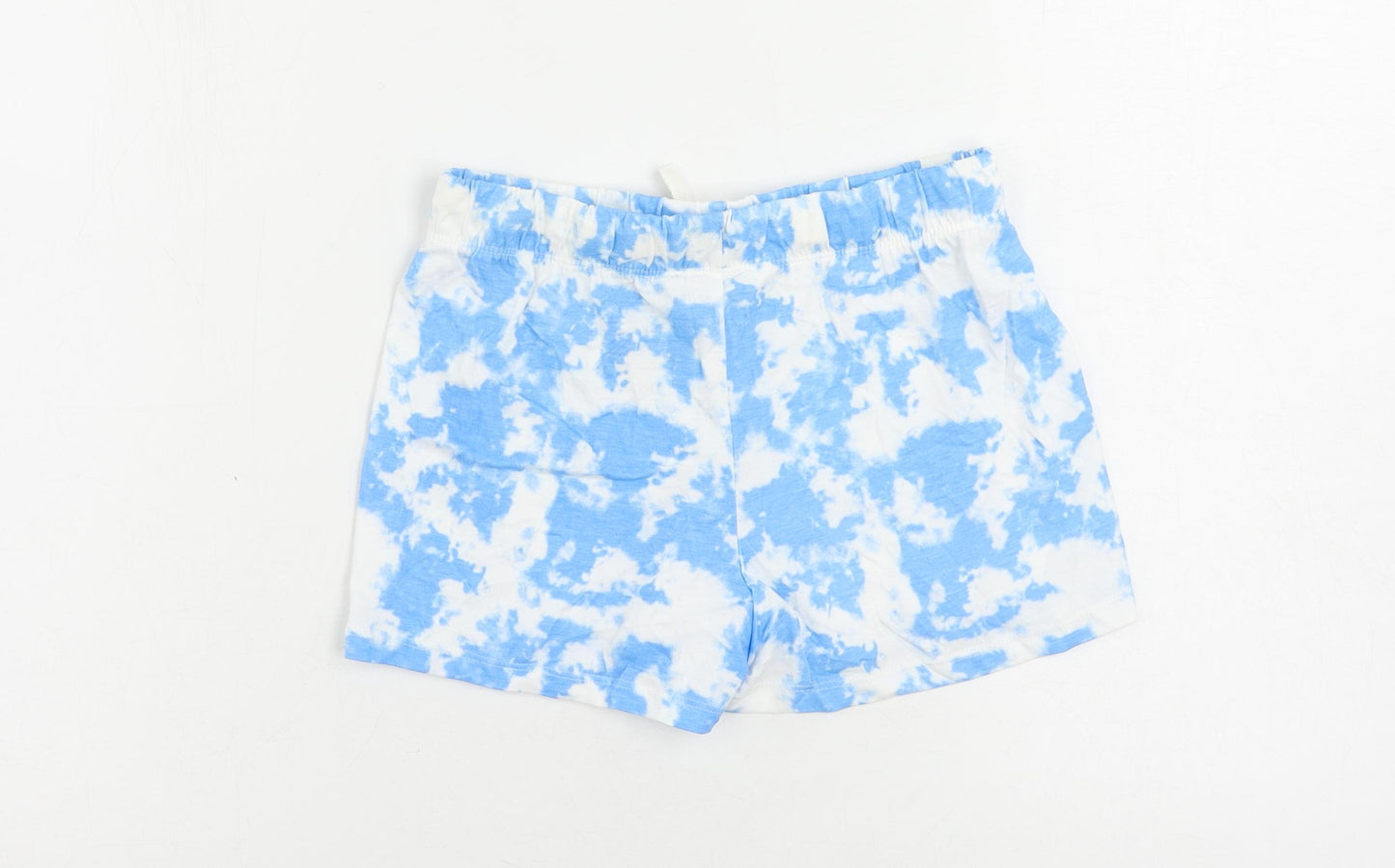 Marks and Spencer Girls Blue Solid Cotton Cami Sleep Shorts Size 6-7 Years Drawstring - Tie Dye